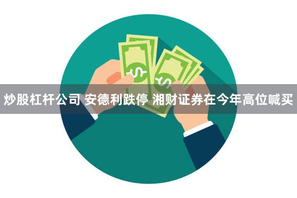 炒股杠杆公司 安德利跌停 湘财证券在今年高位喊买