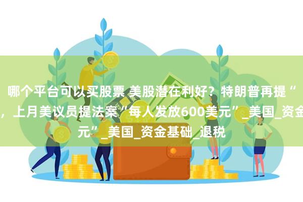 哪个平台可以买股票 美股潜在利好？特朗普再提“关税分红”，上月美议员提法案“每人发放600美元”_美国_资金基础_退税