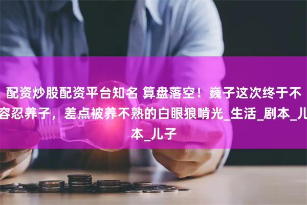配资炒股配资平台知名 算盘落空！巍子这次终于不再容忍养子，差点被养不熟的白眼狼啃光_生活_剧本_儿子